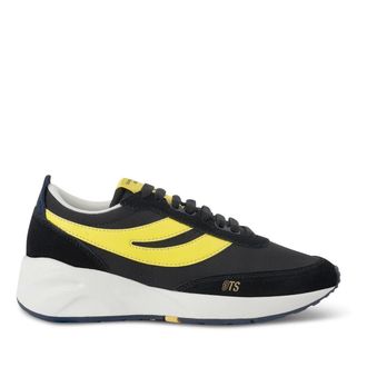 Superga Unisex Training 9TS Slim Suede Trainers voor Volwassenen (Zwart/Zonnebloem/Navy)