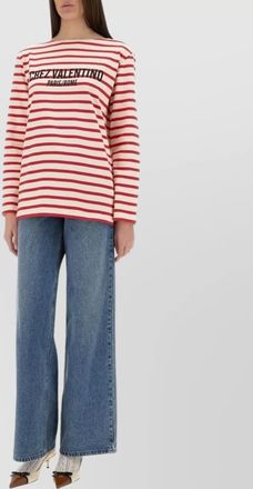 Valentino striped crew neck long sleeve t-shirt