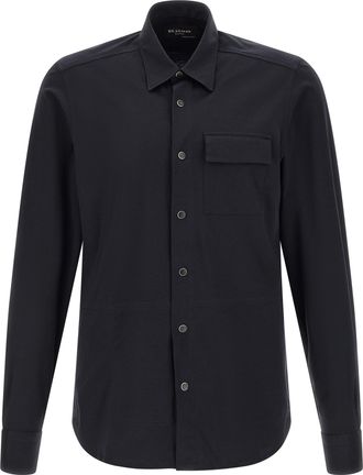 Kiton Blue Cotton Mens Blouse