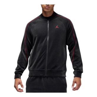 Nike Jordan Air Jordan Brooklyn Velour Track Jacket Black Gym Red HV1870-010