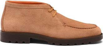 Santoni Stijlvolle Enkellaarsjes - Heren - Veterlaarzen - Bruin - 41 EU - Su&egrave;de - Schoenen
