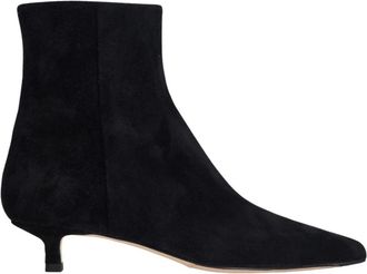 Aeyde Sofie Suede Enkellaarsjes - Dames - Laarzen met Hak - Zwart - 40 EU - Leer - Schoenen