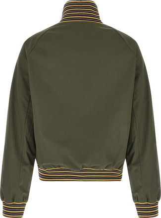 Prada Striped Poplin Bomber Jacket - Green