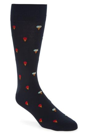 Paul Smith Kerry Ice Cream Cotton Blend Dress Socks in Navy at Nordstrom