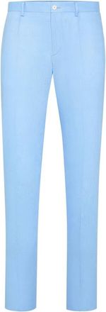Philipp Plein Broeken, Heren, Blauw, L, Linnen, Linnen Lange Broek