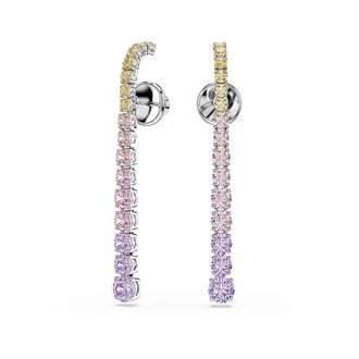 Swarovski Matrix Tennis Oorhangers - Dames - Oorbellen - Roze - ONE Size - Accessoires