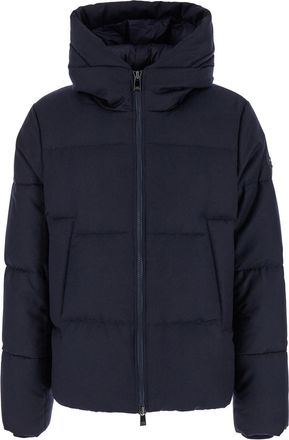 Tatras antoldo Blue Down Jacket With Hood And Logo Patch In Wool Man