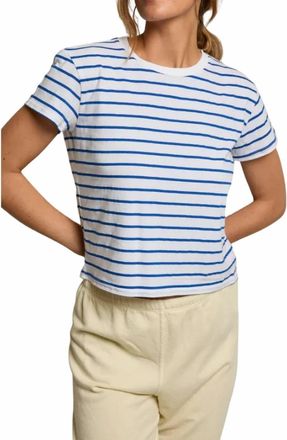 perfectwhitetee Everett Tee In Cobalt Stripe