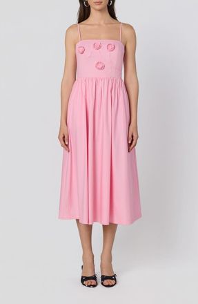 ASTR the Label Silvie Floral Appliqu&eacute; Party Dress in Light Pink at Nordstrom, Size X-Large