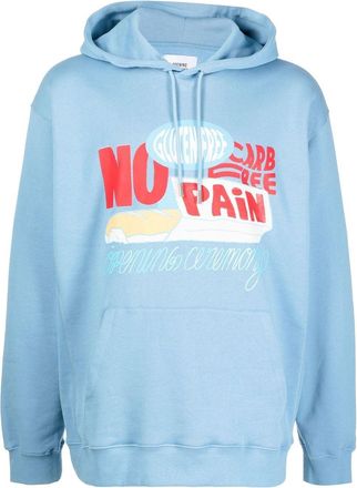 Opening Ceremony No Pain graphic-print hoodie - men - Cotton - S - Blue