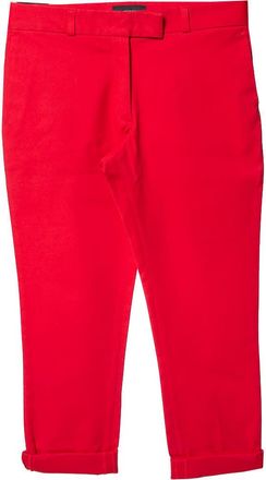 Joseph Red Cotton Slim Fit Cropped Trousers
