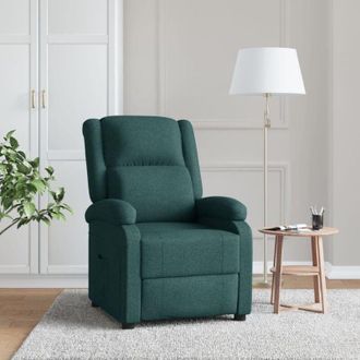 vidaXL Poltrona Reclinabile in Tessuto Verde Scuro - Vidaxl