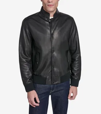 Cole Haan Mens Bomber Jacket - Black Size Medium