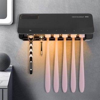 OEM Esterilizador Y Soporte Uv Para Cepillos De Dientes, Soporte Para Cepillos De Dientes El&eacute;ctricos Con 6 Cierres Para Cepillos