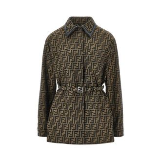 Fendi FF jacquard canvas shirt jacket Woman 38