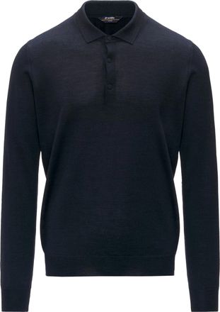 K-Way Rey Wool Silk Cashmere Long-Sleeve Polo Sweater