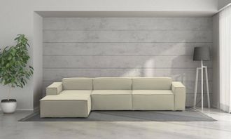Talamo Italia Talamo Italia - Sof&aacute; Fijo Licia, Sof&aacute; Modular 4 Plazas Pen&iacute;nsula Izquierda, 100% Made In Italy, Sof&aacute; Moderno En Tela, Cm 340x170h70, Beige, Con Embala