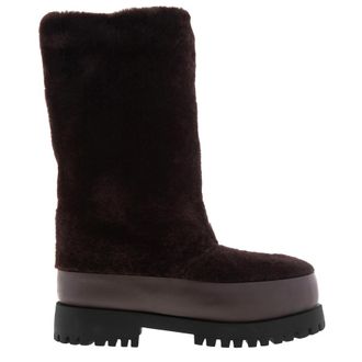 Ferragamo Dalton Merino Platform Boots, Size 9