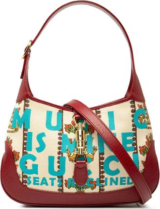 Gucci 2016-2025 Small Canvas 100 Centennial Music Jackie 1961 crossbody bag - women - Calf Leather/Canvas/Leather - One Size - Brown