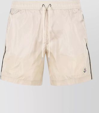 Moncler polyamide swim shorts side stripe back pocket