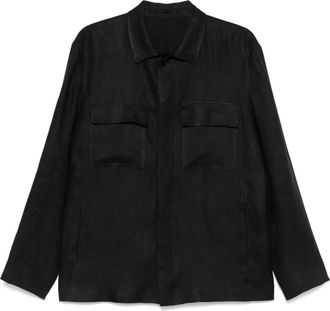 Lardini Giacca-camicia in lino - Nero