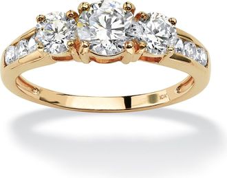 Palm Beach Jewelry 1.97 TCW Round Cubic Zirconia Ring in 10k Gold