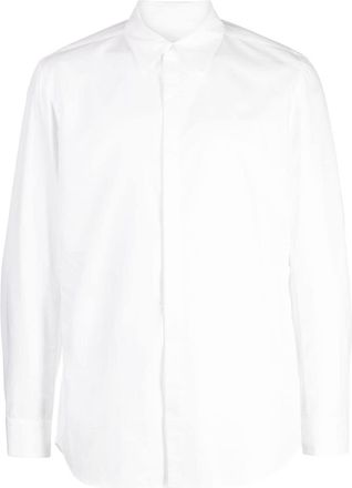 Attachment long-sleeve button-up shirt - men - Polyester/Cotton/Polyurethane - 3 - White