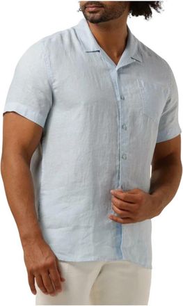 Dstrezzed DS Colter Resort Shirt - Heren - Korte mouwen Overhemden - Blauw - S - Linnen - Overhemden