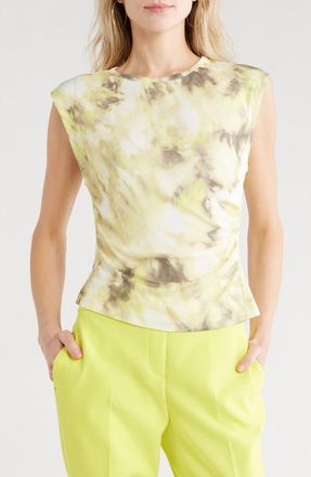 DKNY Cap Sleeve Knit Top in Sage/Limeade Multi at Nordstrom Rack, Size X-Small