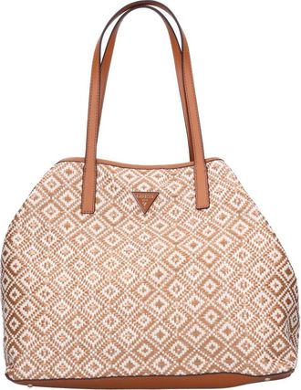 Guess Vikky Raffia Tote - Dames - Shoppers - Bruin - ONE Size - Leer - Tassen