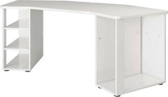 Dmora Escritorio Fuhao, 2 Estantes, Made in Italy, 90.5x205x76h cm Blanco Brillante