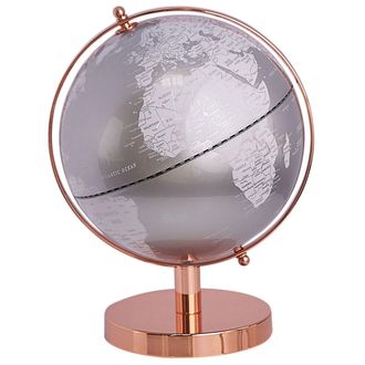 Beliani Globo Terr&aacute;queo De Mesa Moderno Giratorio Con Base De Metal En Rosa Dorado 28 Cm Cabot
