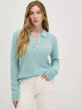 Minimum Womens Touch of wool and mohair openwork knit Cardigan Sweater