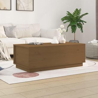 vidaXL Vidaxl - Mesa De Centro Madera Maciza De Pino Marr&oacute;n Miel 100x50x35 Cm
