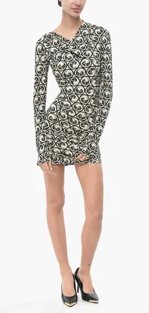 Off-white Long-Sleeved Dress MOON SEC With Front Knot Off-White