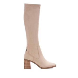 Xti Womens Elastic Suede Boots In Beige