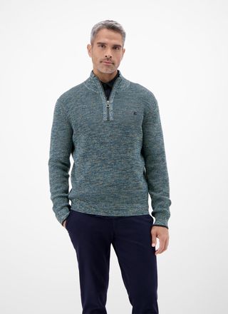 Lerros Strickpullover LERROS Herren Troyer in Twist-Struktur, Herren, Gr. XL, classic navy, 100% Baumwolle, ohne Ausschnitt, Pullover Strickpullover