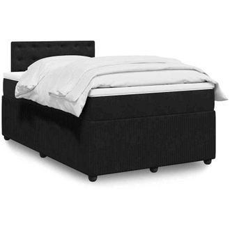 vidaXL Cama Box Spring Con Colch&oacute;n Terciopelo Negro 120x190 Cm Vidaxl