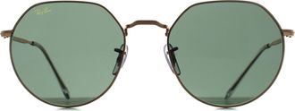 Ray-Ban Round Unisex Gold Green RB3565 Jack Metal - One Size