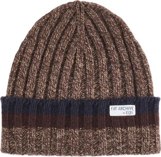 Fay Ribbed Striped Folded Cuff Beanie