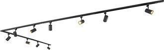 QAZQA Moderno Sistema De Riel Inteligente Negro Monof&aacute;sico 10 Luces Con Wifi Gu10 - Jeana Aluminio /acero /pl&aacute;stico Alargada Adecuado Para Led Max. 10 X 4.8