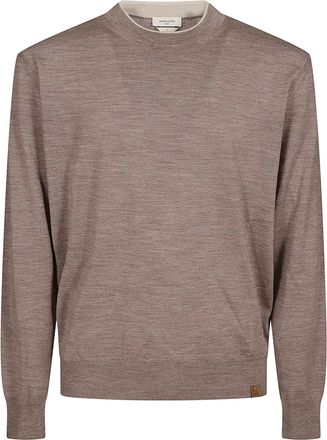 Jacob Cohen Refined Lightweight Crew Neck Sweater In Neutral Beige
