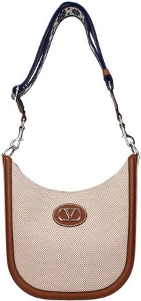 Valentino Garavani Stoffen Crossbodytas met Verstelbare Riem - Heren - Schoudertassen - Beige - ONE Size - Tassen