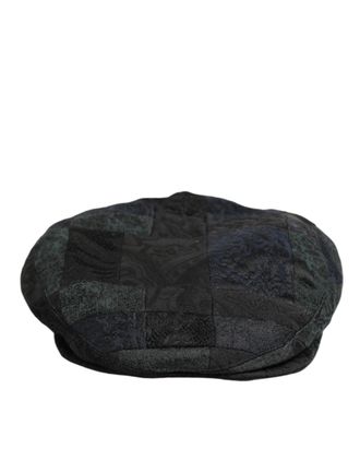 Dolce & Gabbana Black Polyester Newsboy Men Cloth Capello Mens Hat