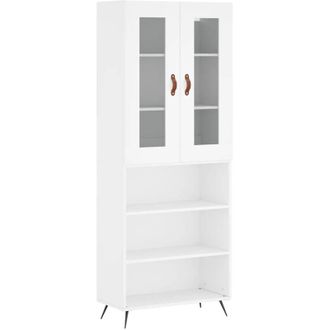 vidaXL Aparador alto madera contrachapada blanco 69,5x34x180 cm vidaXL