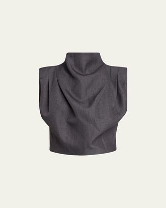 Aexae Pleated Twill Crop Top