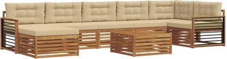 vidaXL Conjunto De Sof&aacute;s De Exterior 8 Uds. Natural Y Beige Vidaxl