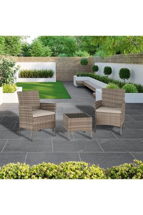 Seconique Willow 3PC Garden Set in Grey