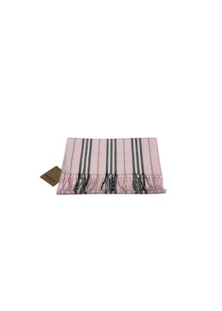 Burberry Pink Striped Cashmere & Wool Scarf