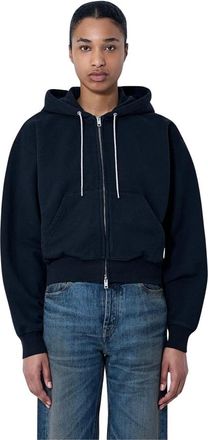 Alexander Wang Zip-Front Hooded Sweatshirt - female - Alexander Wang - Zip-throughs - Black - XS - Sweatshirts & Hoodies